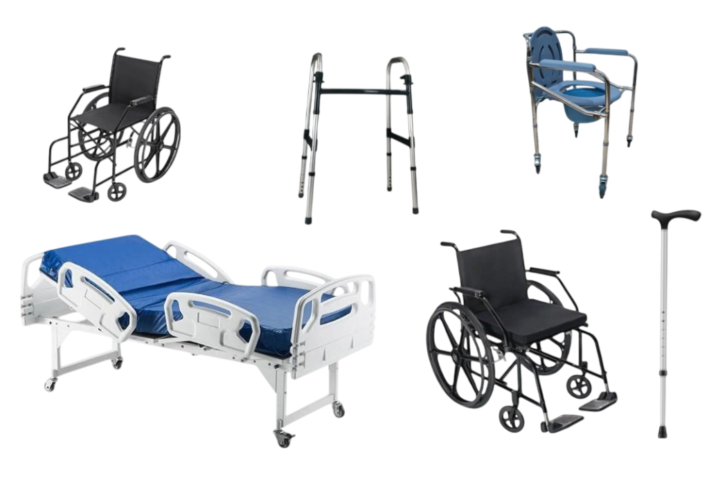 Equipamentos de locação médica.